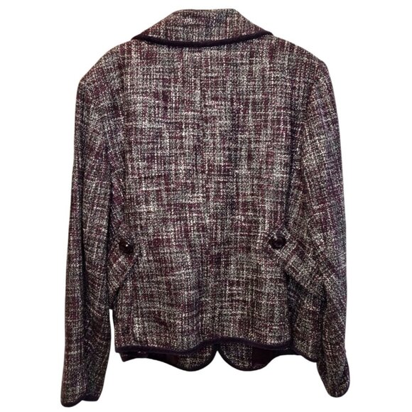 Covington Woman Career Blazer Plus Size 18W Plum Purple Lined Velvet Trim VTG - Picture 2 of 7